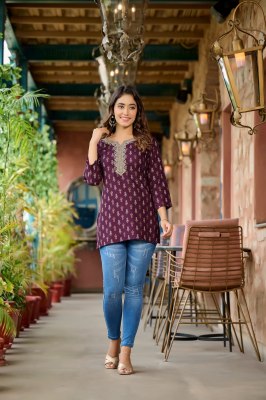 Mannat by Rangmaya fancy printed neck embroidered western wear catalogue at affordable rate western wear catalogs