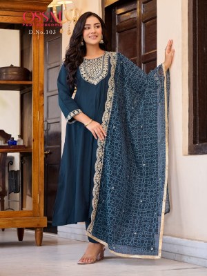 Mantra by OSSM roman silk fancy embroidered readymade suit catalogue readymade suit catalogs