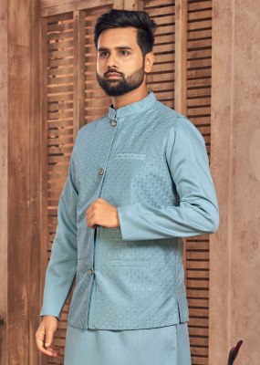 Manyavar vol 2 present heavy banglori silk kurta payjama and koti catalogue kurta pajama