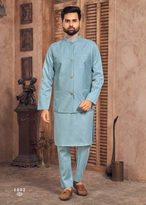 Manyavar vol 2 present heavy banglori silk kurta payjama and koti catalogue kurta pajama