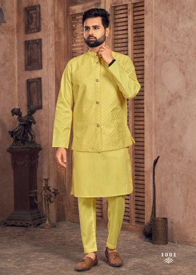 Manyavar vol 2 present heavy banglori silk kurta payjama and koti catalogue kurta pajama