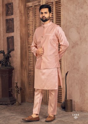 Manyavar vol 2 present heavy banglori silk kurta payjama and koti catalogue kurta pajama