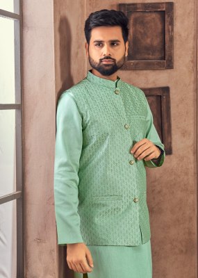 Manyavar vol 2 present heavy banglori silk kurta payjama and koti catalogue kurta pajama