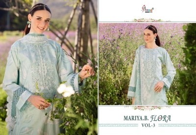 Maria B Flora vol 3 by Shree Fab Designer Pure cotton Printed unstitched suit with low rate dress material catalogs