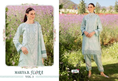 Maria B Flora vol 3 by Shree Fab Designer Pure cotton Printed unstitched suit with low rate dress material catalogs