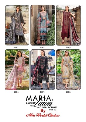 Maria B Lawn vol 2 by Missworld Choice Heavy Lawn cotton karachi suit collection with low price Karachi suits catalogs