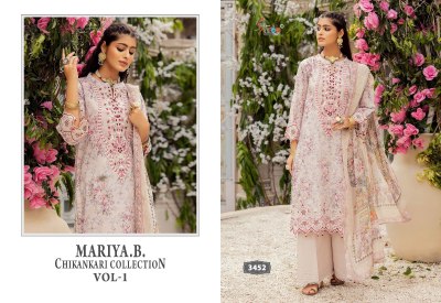 Maria B chikankari vol 1 by Shree fab pure cotton embroidered unstitched dress material catalogue at affordable rate salwar kameez catalogs