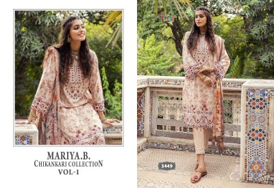 Maria B chikankari vol 1 by Shree fab pure cotton embroidered unstitched dress material catalogue at affordable rate salwar kameez catalogs