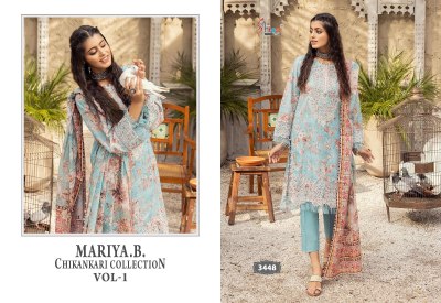 Maria B chikankari vol 1 by Shree fab pure cotton embroidered unstitched dress material catalogue at affordable rate salwar kameez catalogs