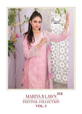 Maria B lawn festival vol 3 by shree fab pure lawn cotton Karachi suit catalogue at low rate  Shree fab