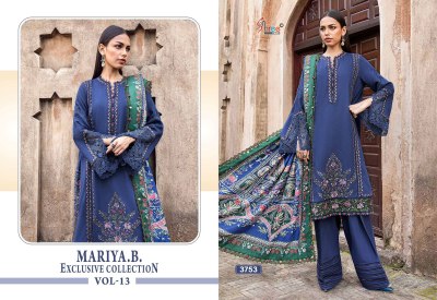 Maria B vol 13 by Shree Fab Heavy reyon Embroidered Pakistani suit catalogue at low rate pakistani suit catalogs