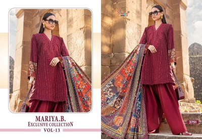 Maria B vol 13 by Shree Fab Heavy reyon Embroidered Pakistani suit catalogue at low rate pakistani suit catalogs