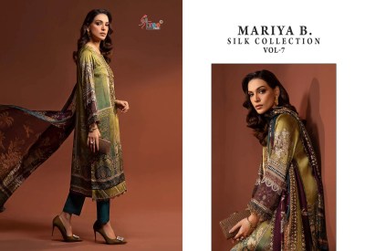 Maria b silk vol 7 by shree fab japan satin digital printed salwar suit catalogue pakistani suit catalogs