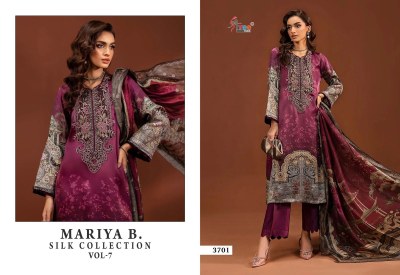 Maria b silk vol 7 by shree fab japan satin digital printed salwar suit catalogue pakistani suit catalogs