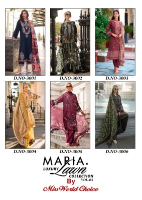 Maria vol 3 by Missworld choice Karachi Printed Exclusive Dress material catalogue at affordable rate dress material catalogs