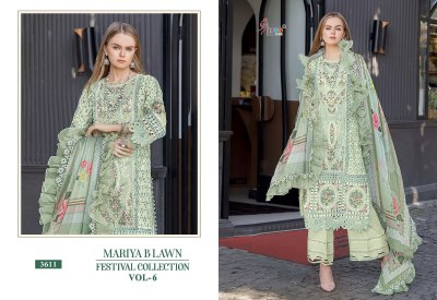 Mariya B vol 6 by Shree fab fancy lawn festival collection unstitched pakistani suit catalogue at affordable rate  pakistani suit catalogs