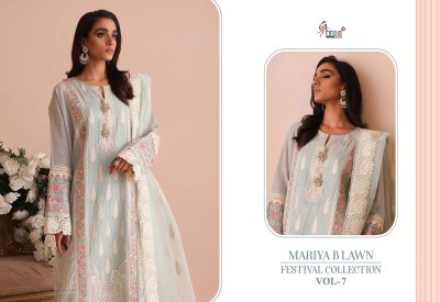 Mariya B vol 7 by Shree fab pure cotton heavy embroidered Pakistani suit catalogue at affordable rate  pakistani suit catalogs