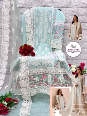 Mariya B vol 7 by Shree fab pure cotton heavy embroidered Pakistani suit catalogue at affordable rate  pakistani suit catalogs