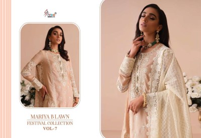 Mariya B vol 7 by Shree fab pure cotton heavy embroidered Pakistani suit catalogue at affordable rate  pakistani suit catalogs