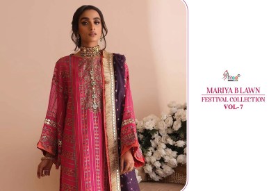 Mariya B vol 7 by Shree fab pure cotton heavy embroidered Pakistani suit catalogue at affordable rate  pakistani suit catalogs