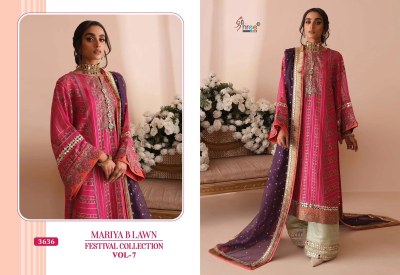 Mariya B vol 7 by Shree fab pure cotton heavy embroidered Pakistani suit catalogue at affordable rate  pakistani suit catalogs