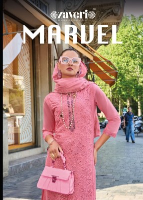 Maruel by Zaveri cotton embroidered fancy kurti pant and dupatta catalogue at low rate Zaveri  women beauty 