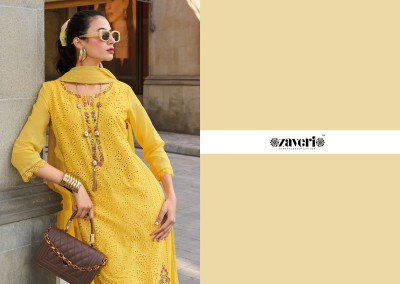 Maruel by Zaveri cotton embroidered fancy kurti pant and dupatta catalogue at low rate kurti pant with dupatta Catalogs