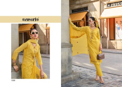 Maruel by Zaveri cotton embroidered fancy kurti pant and dupatta catalogue at low rate kurti pant with dupatta Catalogs