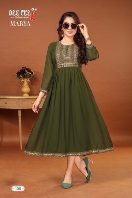 Marya by Deecee Georgette flared nyra cut kurti catalogue at affordable rate kurtis catalogs