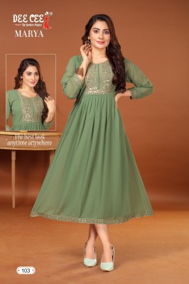 Marya by Deecee Georgette flared nyra cut kurti catalogue at affordable rate kurtis catalogs