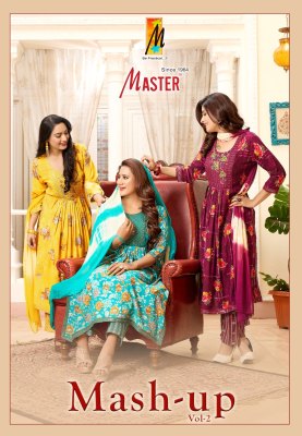 Mashup vol 2 by Master nayra cut reyon foil printed flared kurti pant and dupatta catalogue at low rate Master