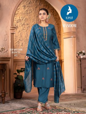 Masoom by kaya roman silk super quality fancy kurti pant and dupatta catalogue Kaya kurti