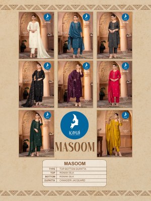 Masoom by kaya roman silk super quality fancy kurti pant and dupatta catalogue readymade suit catalogs