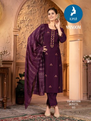 Masoom by kaya roman silk super quality fancy kurti pant and dupatta catalogue readymade suit catalogs