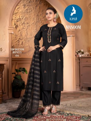 Masoom by kaya roman silk super quality fancy kurti pant and dupatta catalogue readymade suit catalogs