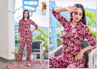 Master Saffron Rayon printed Co Ord set wholesale catalogue  kurtis catalogs