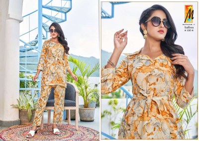 Master Saffron Rayon printed Co Ord set wholesale catalogue  kurtis catalogs