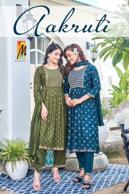 Master by Aakruti heavy gold printed reyon readymade suit catalogue at affordable rate 