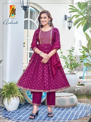 Master by Aakruti heavy gold printed reyon readymade suit catalogue at affordable rate readymade suit catalogs