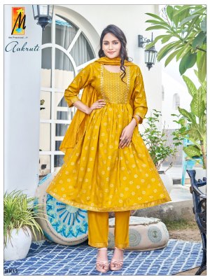 Master by Aakruti heavy gold printed reyon readymade suit catalogue at affordable rate readymade suit catalogs