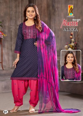 Master by Alexa reyon printed readymadfe patiyala suit catalogue at wholesale price readymade suit catalogs