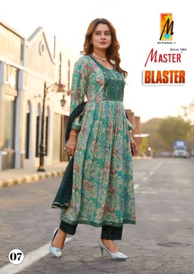 Master by Blaster reyon printed ghera kurti pant and dupatta catalogue at low rate readymade suit catalogs