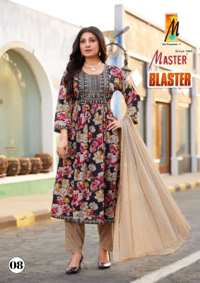 Master by Blaster reyon printed ghera kurti pant and dupatta catalogue at low rate readymade suit catalogs