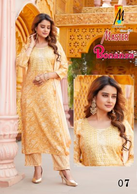 Master by Bonaza exclusive streight kurti with pant and dupatta catalogue at amaviexpo readymade suit catalogs