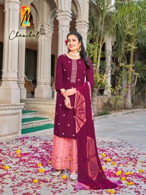 Master by Chanchal heavy reyon tie n full buties embroidered work readymade suit catalogue at low rate Master