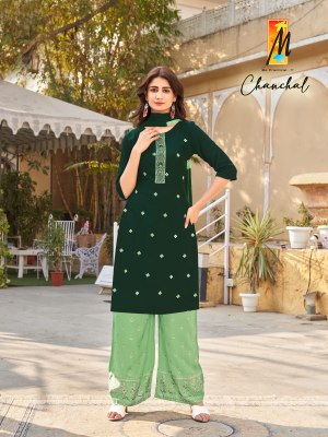 Master by Chanchal heavy reyon tie n full buties embroidered work readymade suit catalogue at low rate readymade suit catalogs