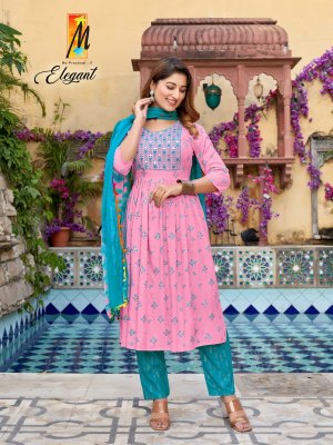 Master by Elegant heavy reyon scrin print with embroidered kurti pant and dupatta catalogue at amaviexpo readymade suit catalogs