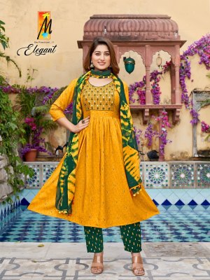 Master by Elegant heavy reyon scrin print with embroidered kurti pant and dupatta catalogue at amaviexpo readymade suit catalogs