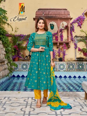 Master by Elegant heavy reyon scrin print with embroidered kurti pant and dupatta catalogue at amaviexpo readymade suit catalogs