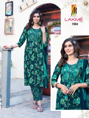 Master by Lakme fancy nayra cut reyon foil printed readymade suit catalogue at low rate Master